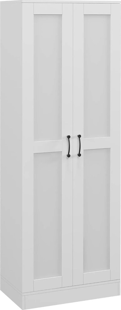 HOMCOM Biela Skrinka so 4 Policami a 2 Dverami, Moderný Štýl, Multifunkčná do Spálne, Kancelárie, Kuchyne, 60L x 36,5W x 175H cm | Aosom