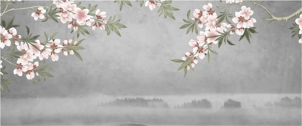Obraz - Mesiac nad krajinou (120x50 cm)