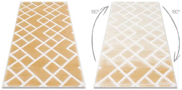 Koberec AKRYL VALS 3232 Geometricky 3D žltý / slonia kosť