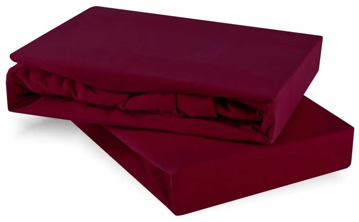 Plachta posteľná bordová jersey EMI, Plachta 90x200