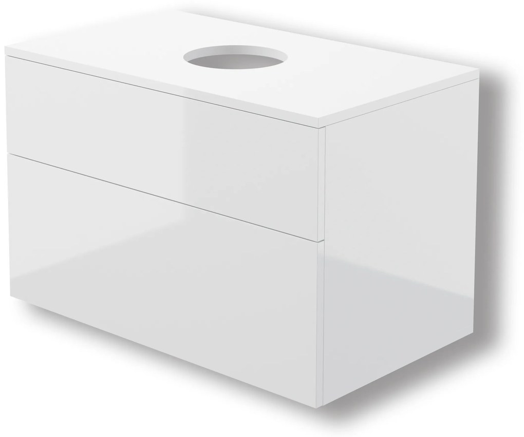 Deante Prizma, závesná skrinka s pultovou doskou 800x470x520 mm, biela lesklá, DEA-SDI_6B81