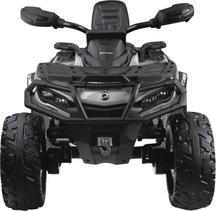 JOKOMISIADA Detská štvorkolka na akumulátor pre 2 osoby CAN-AM OUTLANDER 4x4 s LED panelom sivá PA0326