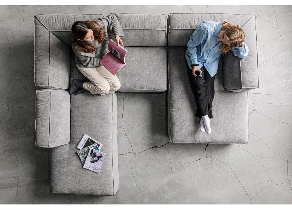 Svetlosivý modul leňošky k pohovke Bonami Selection Fairfield, ľavý roh
