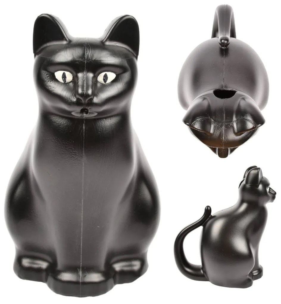 Esschert Design Detská kanva na polievanie Black Cat, 3,2 l, čierna
