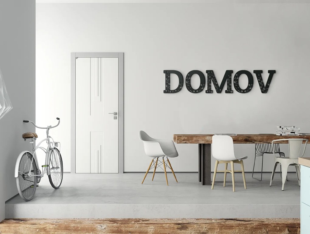 drevko Drevený nápis na stenu Domov Rozmer obrazu: 12,5 x 60 cm, Farba dekorácie: Čierna