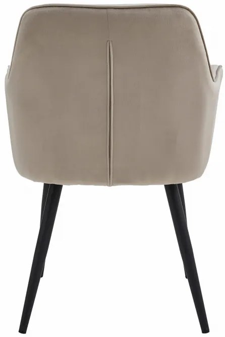 Jedálenská stolička JORK zamatová, tmavobéžová (čierne nohy)