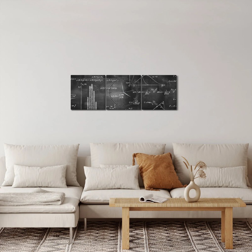 Obraz - Láska k číslam (s hodinami) (90x30 cm)