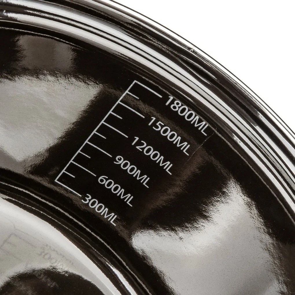 Banquet Hrniec smaltovaný METALLIC Black 20 cm, 2 l, s pokrievkou, 20 cm