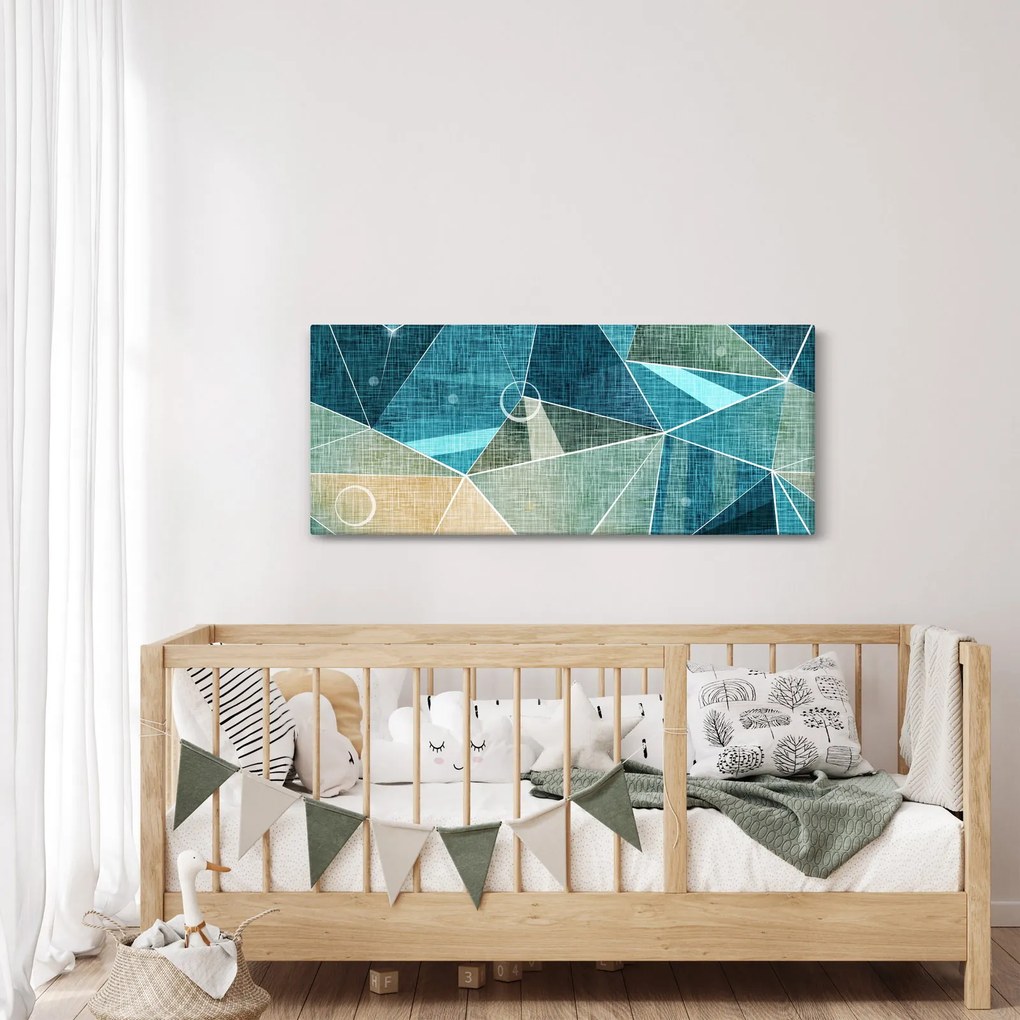 Obraz - Tyrkysová abstrakcia (120x50 cm)