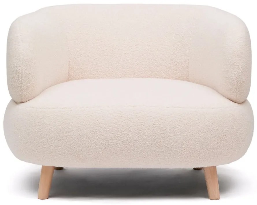 Béžové kreslo z textílie buklé Luisa – Kave Home