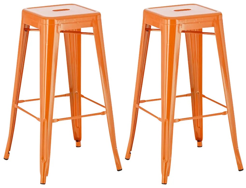 Kovová barová stolička Josh (SET 2 ks) - Oranžová