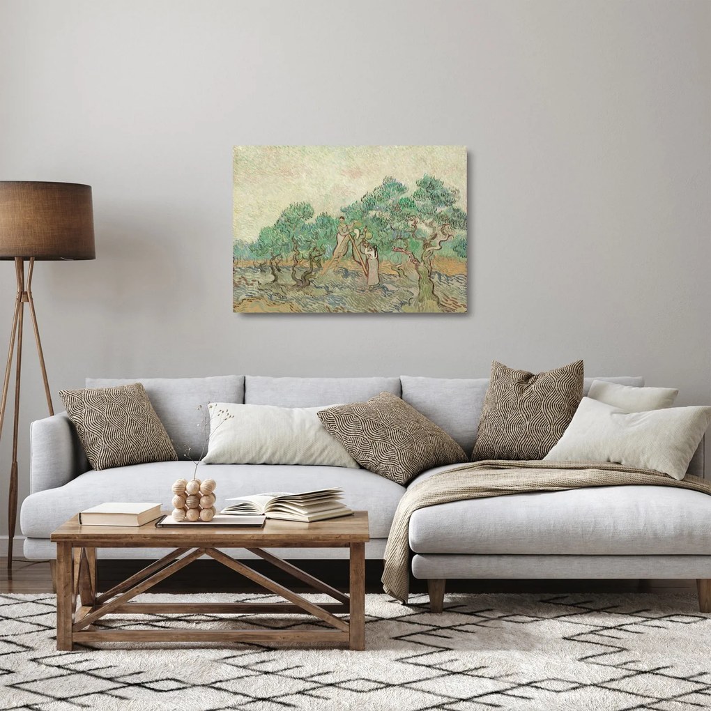 Sklenený obraz - Vincent van Gogh, The Olive Orchard, reprodukcia (70x50 cm)