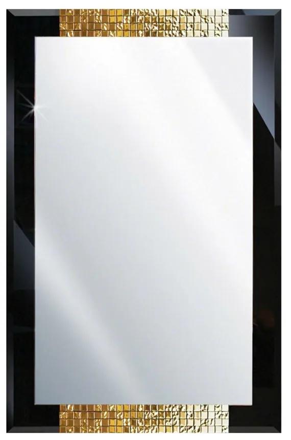 Zrkadlo Attika Gold Rozmer: 60 x 90 cm čierny rám