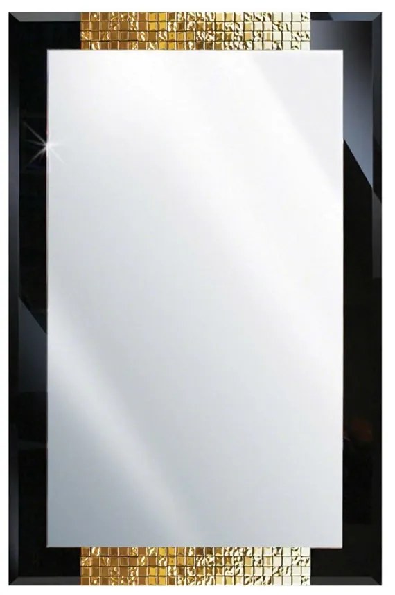 Zrkadlo Attika Gold Rozmer: 70 x 100 cm čierny rám