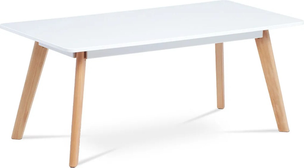 konfrenčný stolík 110x55 cm, biela matná MDF, masiv buk