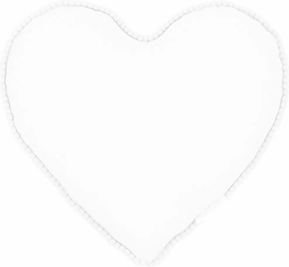 Boho vankúš srdca s bublinkami biela 44 cm