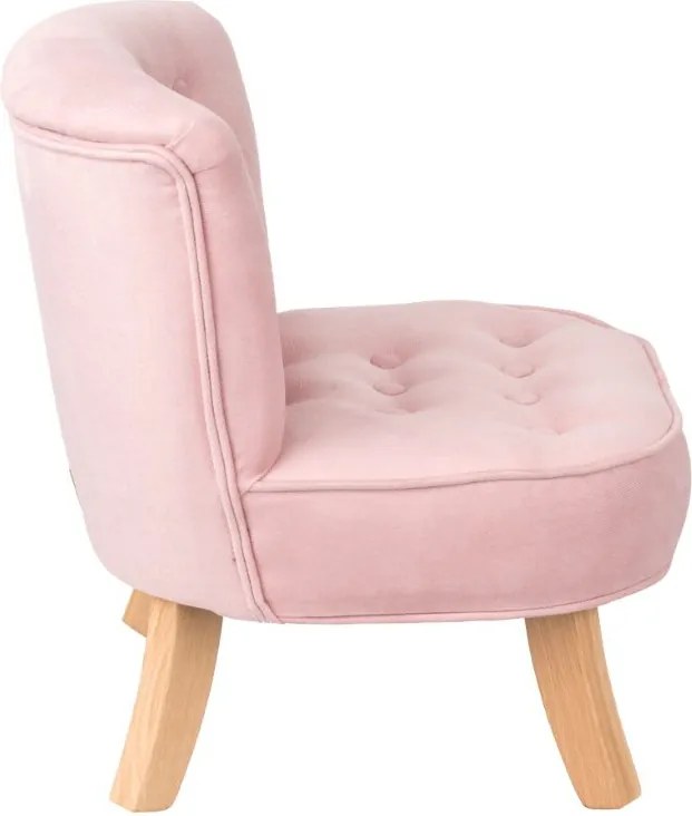 Detské kreslo velvet ružové 17 cm a 25 cm Biela