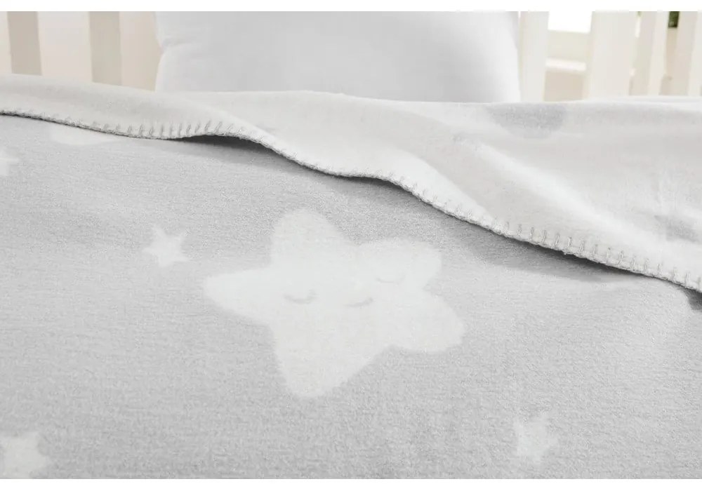 Svetlosivá fleecová detská deka 100x120 cm Star – Mijolnir