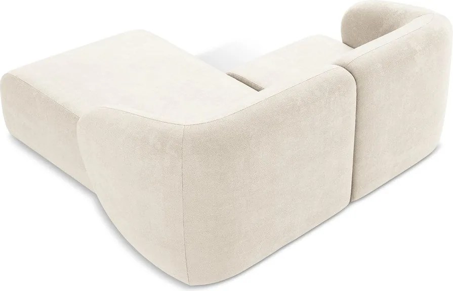 Béžová ženilková rohová pohovka (pravý roh/s leňoškou) Lani – Makamii