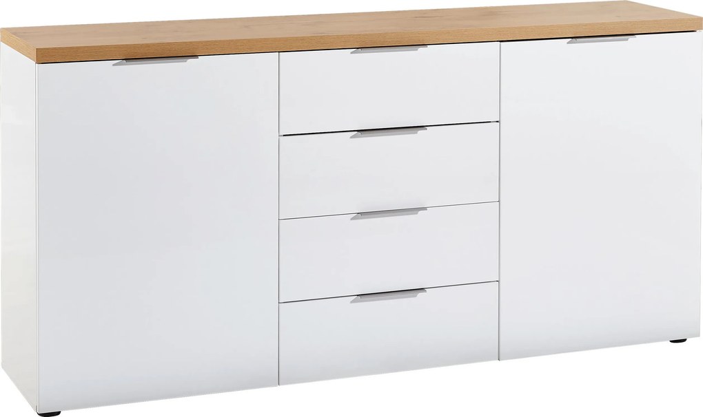 XXXLutz ŠIROKÁ KOMODA, biela, farba duba, 180/89/43 cm Xora - Komody - 001027000406