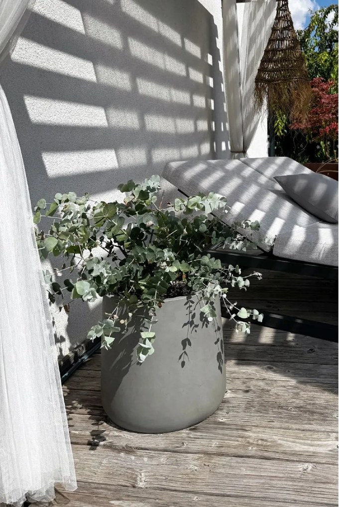 Kvetináč VEKRA, sklolaminát, výška 40 cm, betón-dizajn, šedý