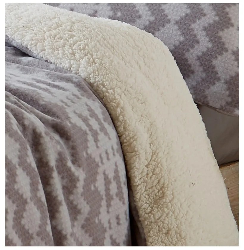 Sivé fleecové obliečky 200x200 cm Alpine - Catherine Lansfield