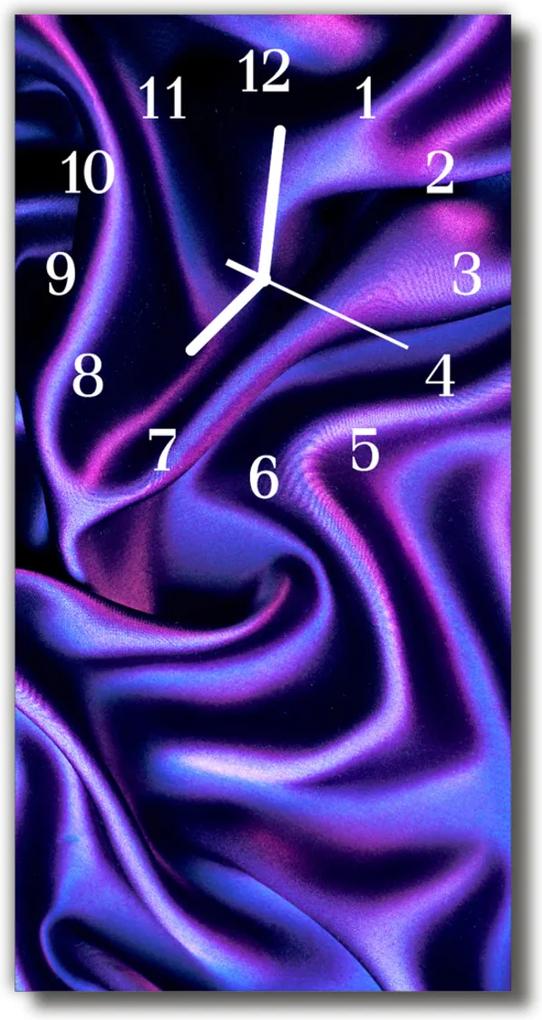Sklenené hodiny vertikálne  Zamatová plátna fialová