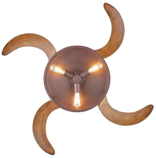 FANAWAY 212925 - LED Stropný ventilátor CLASSIC 3xE27/4W/230V hnedá + DO