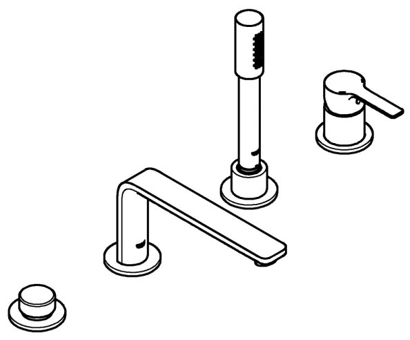 GROHE 19577001 - Vaňová štvorotvorová kombinácia LINEARE lesklý chróm