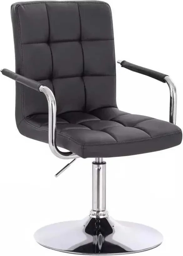 LuxuryForm DESIGN Stolička VERONA na striebornom tanieri - čierna