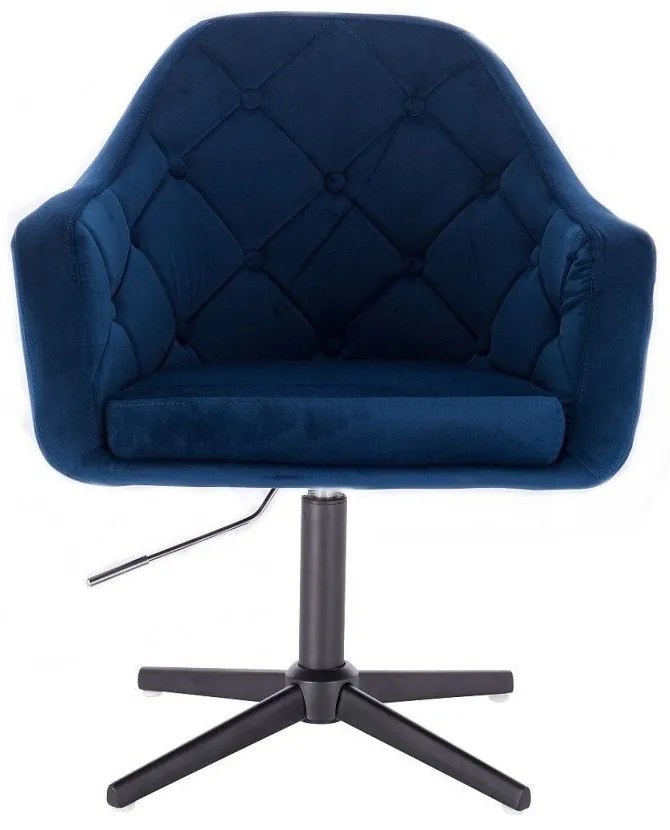 LuxuryForm DESIGN Kreslo ANDORA VELUR na čiernom kríži - modré