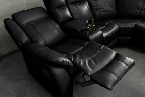 Rohová sedacia súprava Relax 47590 Hollywood - Čierna  - Komfort-nábytok