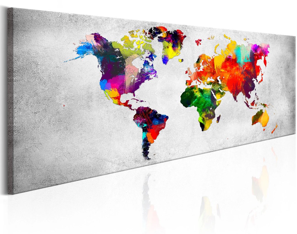 Artgeist Obraz - World Map: Coloured Revolution Veľkosť: 135x45, Verzia: Premium Print