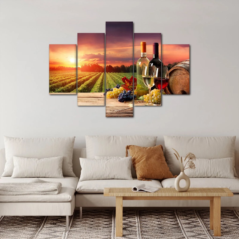 Obraz vinice s vínom (150x105 cm)