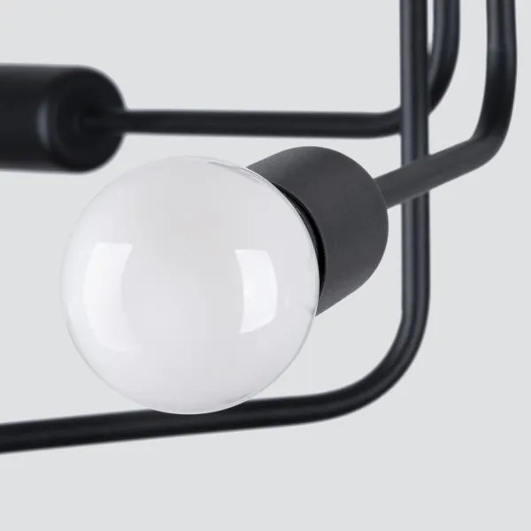 Sollux SL.1452 - Luster na tyči NORAH 6xE27/15W/230V čierna