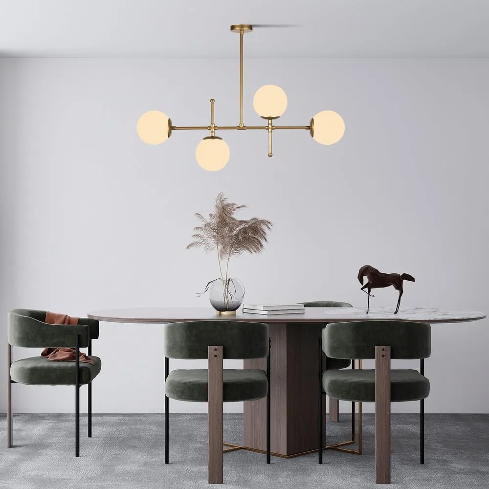 Závesné svietidlo v zlatej farbe Squid Lighting Kruva, výška 57 cm