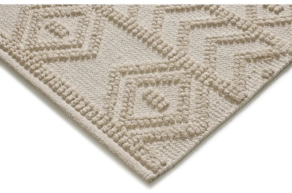 Krémový prateľný ručne tkaný koberec z recyklovanej bavlny 80x120 cm Pamuk – Universal