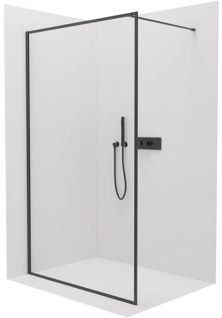 Cerano Moreli, sprchová zástena 60x200 cm, 8mm číre sklo, čierny profil, CER-CER-417596
