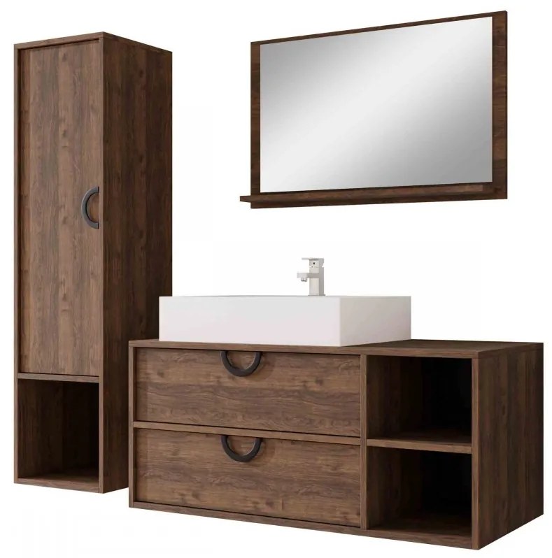 Kúpeľňový nábytok Gewiro, Farby: dub cremona, Sifón: bez sifónu, Umývadlo: áno, Umývadlová batéria: nie