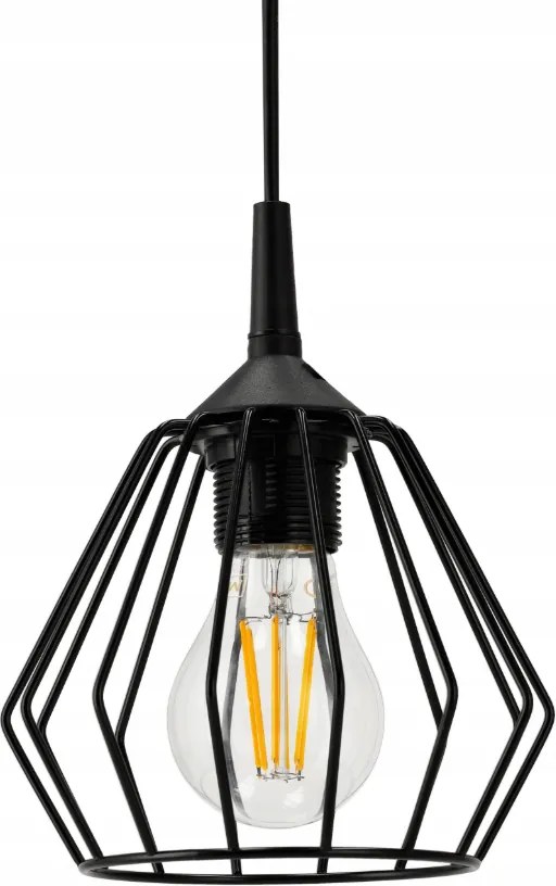 Závesný stropný lumper LED E27 nastaviteľný 0-100 cm hliníkové tienidlo