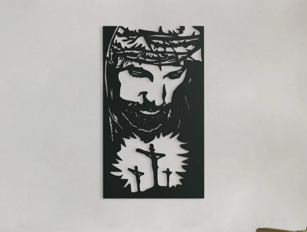 drevko Drevený obraz Golgota Rozmer obrazu: 44,5 x 26 cm, Farba dekorácie: Čierna