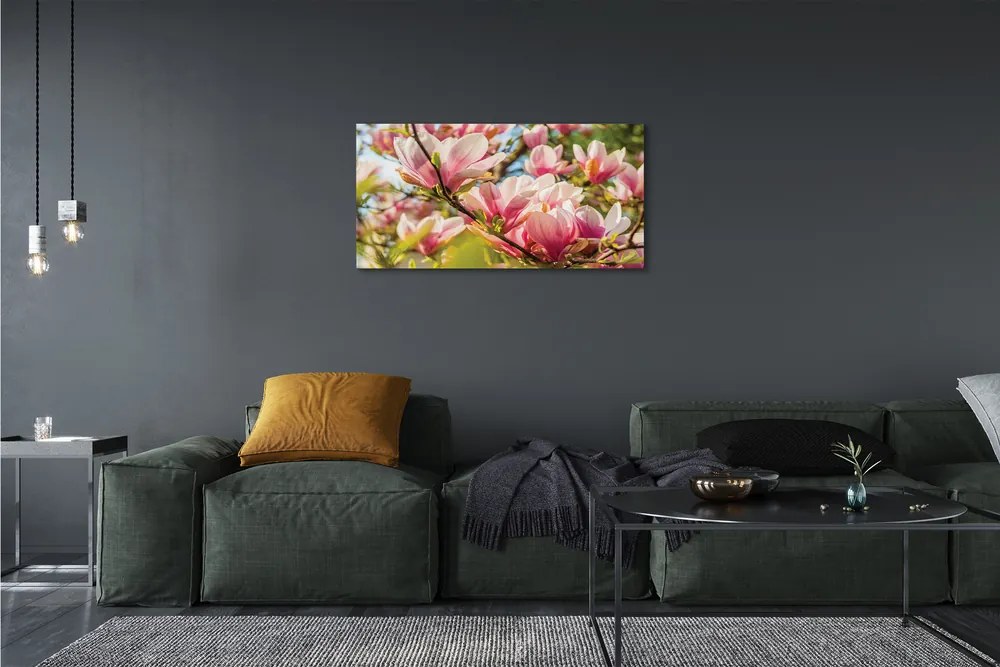 Obraz canvas ružová magnólia 125x50 cm