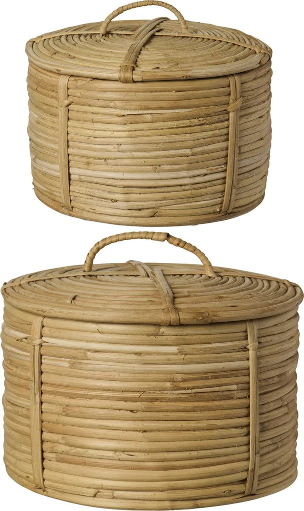 Ib Laursen Úložný košík s vekom z ratanu Väčší