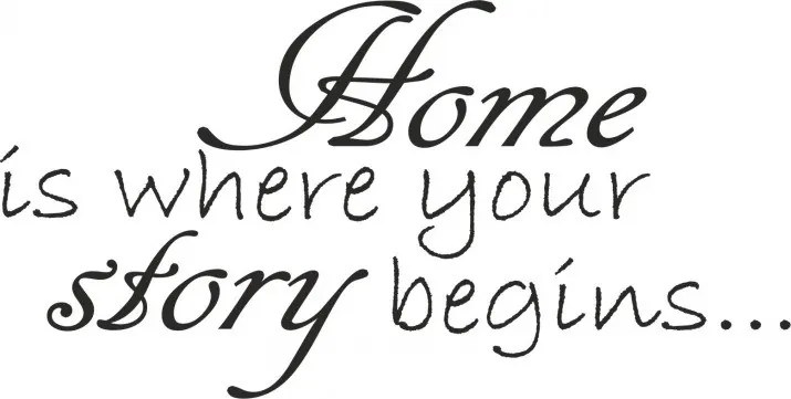 Nálepka na stenu nápis HOME IS WHERE YOUR STORY BEGINS 100 x 200 cm