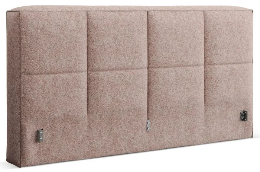 Svetloružové čalúnené čelo postele 249x100 cm Darren – Micadoni