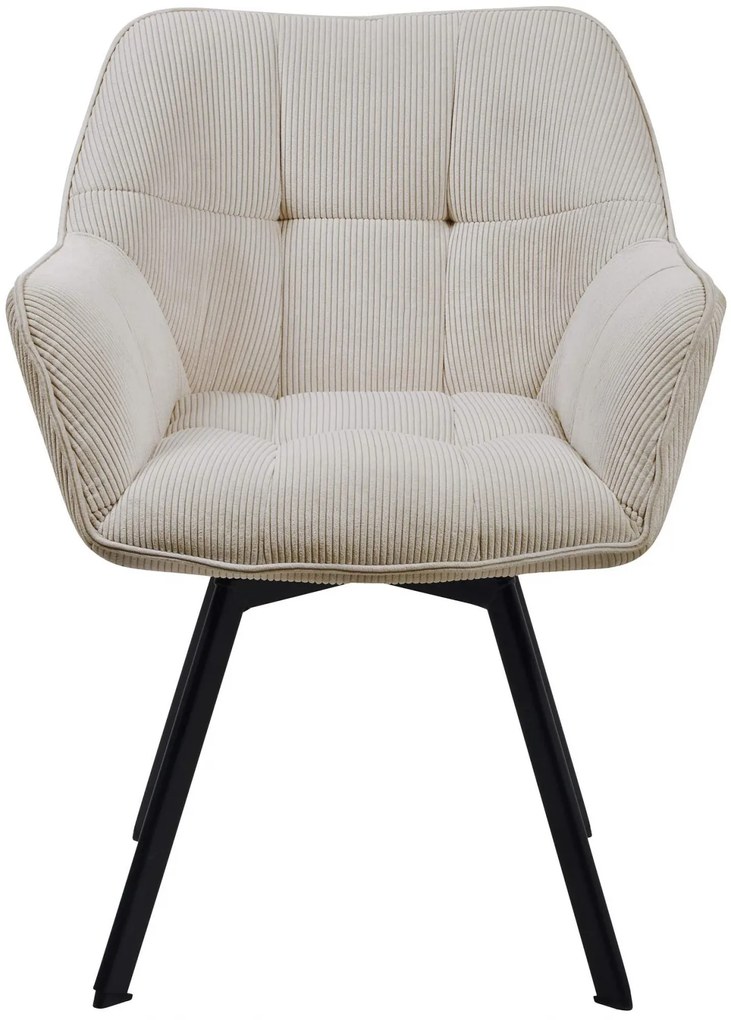 Jedálenská stolička Jordi Cord - krémová