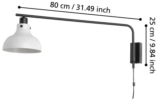 Eglo 43843 - Nástenné svietidlo MATLOCK 1xE27/40W/230V