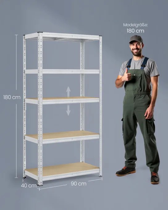 Set dvoch regálov SONGMICS GLR455E01 strieborný