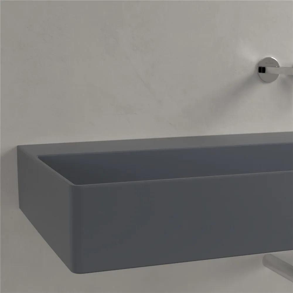 VILLEROY &amp; BOCH Memento 2.0 závesné umývadlo bez otvoru (spodná strana brúsená), bez prepadu, 1200 x 470 mm, Graphite, s povrchom CeramicPlus, 4A22CFI4