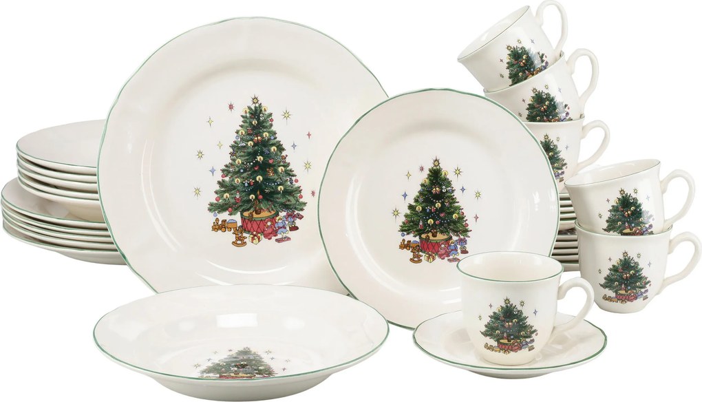 XXXLutz KOMBINOVANÝ SERVIS Tannenbaum bunt 30-dielne Creatable - Jedálenské sety - 007768082904